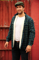 Collar Fleece Lined Flannel Shirt – Green Tartan - Lee Valley