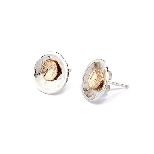 Find Your Way Stud Earrings - Sterling Silver and 9ct Gold – Simon Barber