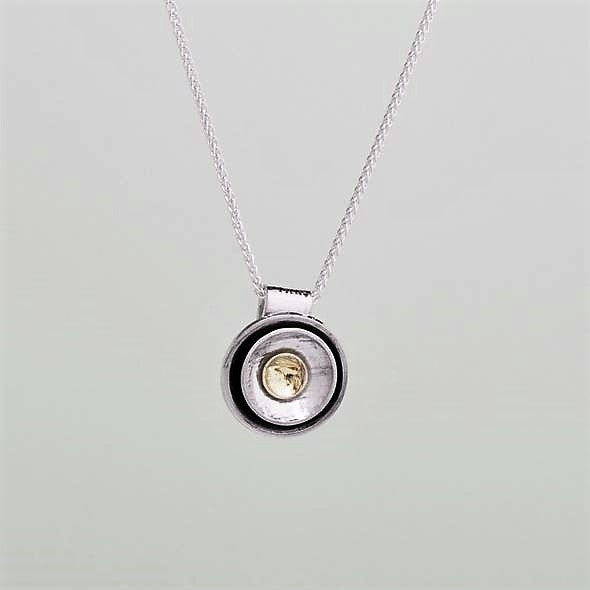 Full Moon Pendant - Sterling Silver and 9ct Gold – Simon Barber