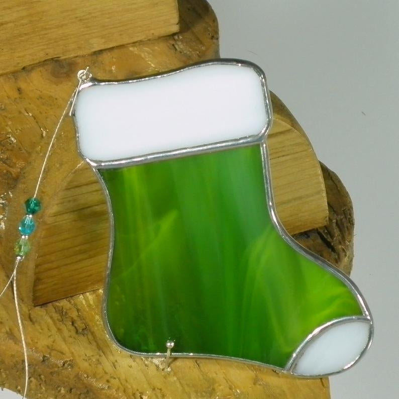Moss Santa Stocking - Stained Glass Suncatcher – Ard aLume