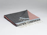 Helsinki Lambswool Scarf – Dark Grey and Pink - McNutt of Donegal