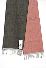 Helsinki Lambswool Scarf – Dark Grey and Pink - McNutt of Donegal