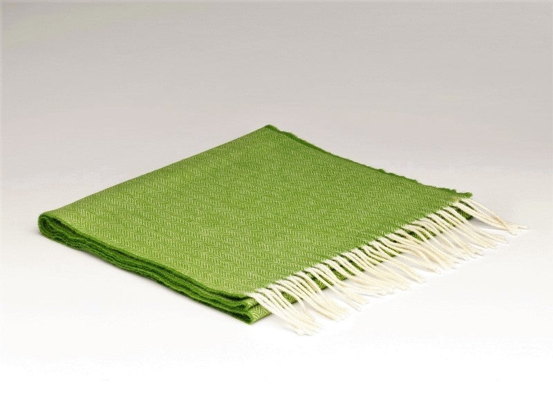 Herringbone Lambswool Scarf - Golf Green - McNutt of Donegal