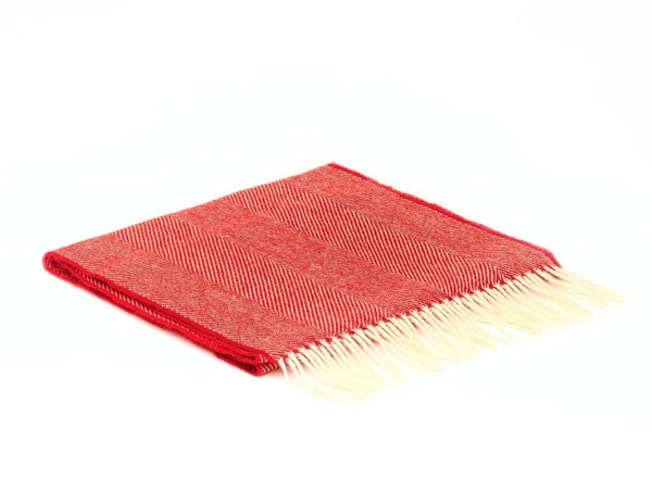 Herringbone Lambswool Scarf - Red - McNutt of Donegal