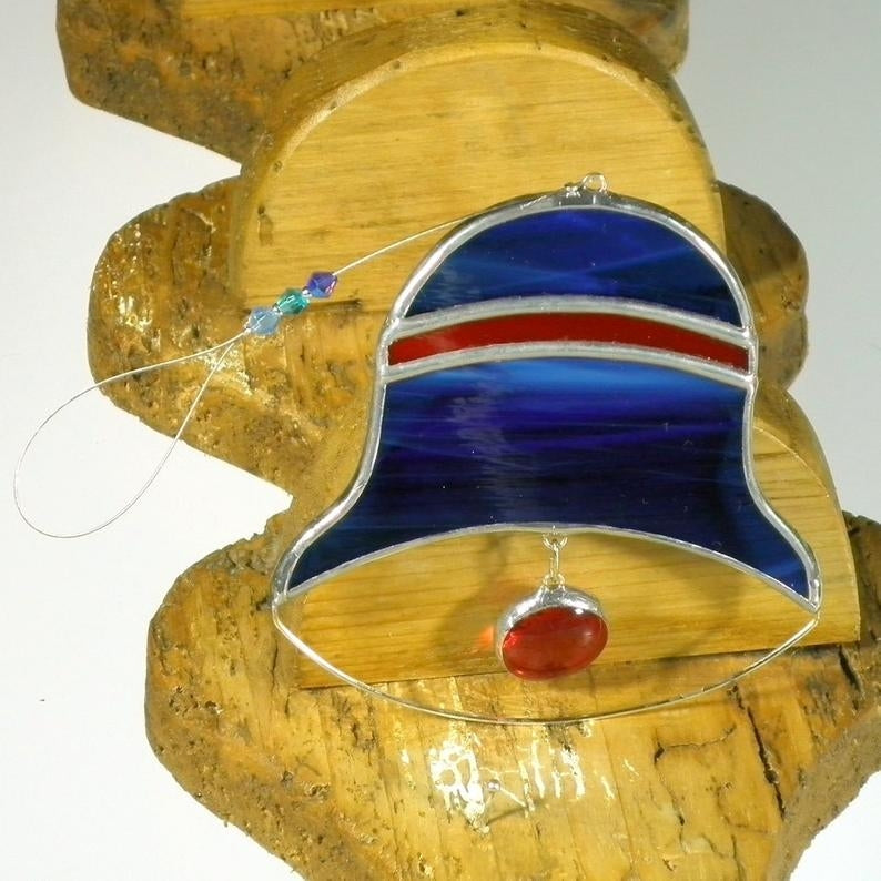 Indigo and Red Bell - Stained Glass Suncatcher – Ard aLume