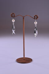 Leaf Drop Earrings – Pearl and Sterling Silver - Martina Hamilton