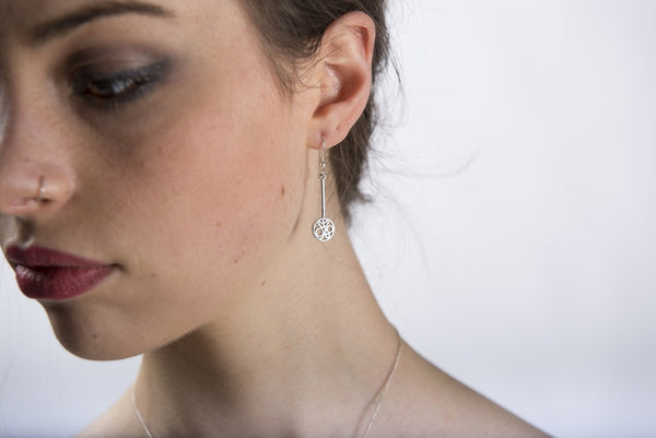 Long Flow Drop Earrings - Sterling Silver – Miriam Wade 