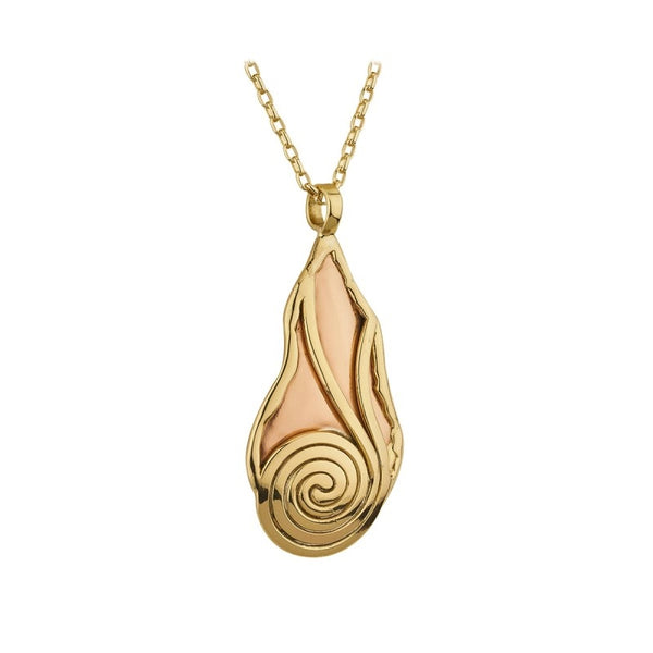 Long Spiral Drop Pendant - Copper & Brass - NJO Designs 