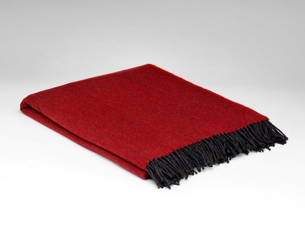 Merino Lambswool Throw - Rose and Raven Herringbone - McNutt of Donegal
