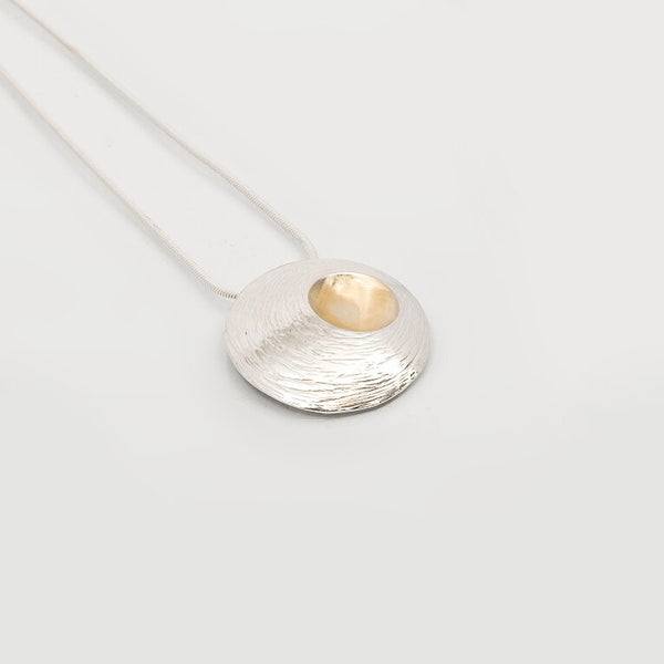Moon Shell Medium Pendant - Sterling Silver & Gold - Martina Hamilton - Pure Ireland