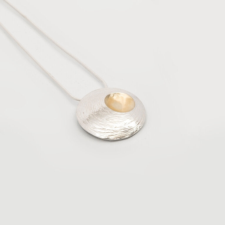 Moon Shell Medium Pendant - Sterling Silver & Gold - Martina Hamilton