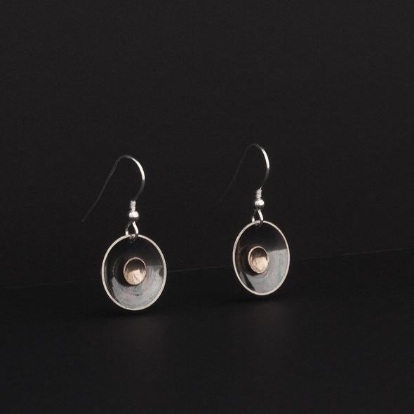 Moonlight Drop Earrings - Sterling Silver and 9ct Gold – Simon Barber