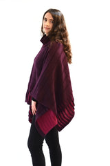 Oceanwave Poncho Sweater - Mulberry - McConnell