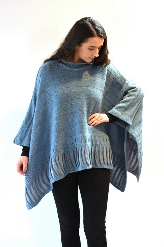 Oceanwave Poncho Sweater - Petrel - McConnell 