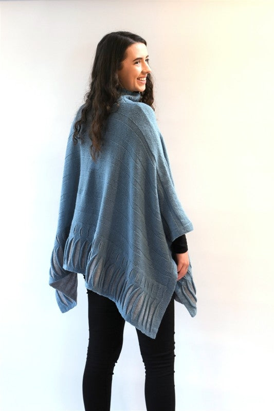 Oceanwave Poncho Sweater - Petrel - McConnell