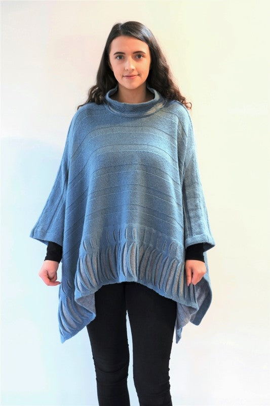 Oceanwave Poncho Sweater - Petrel - McConnell