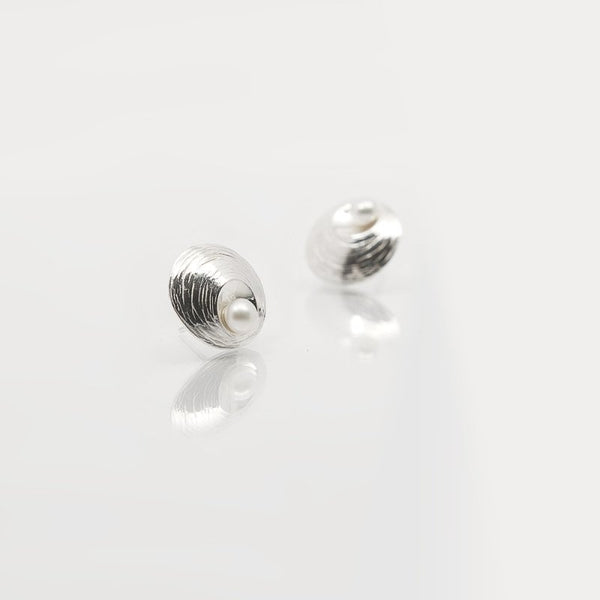 Oyster Pearl - Small Stud Earrings - Sterling Silver & Pearls - Martina Hamilton - Pure Ireland