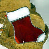 Red Santa Stocking - Stained Glass Suncatcher – Ard aLume