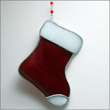 Red Santa Stocking - Stained Glass Suncatcher – Ard aLume