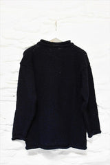 Roll neck jumper – Speckled navy – Rossan Knitwear - back