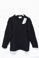 Roll neck jumper – Speckled navy – Rossan Knitwear - front