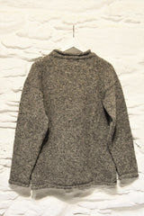 Roll neck jumper – Speckled porridge – Rossan Knitwear - back