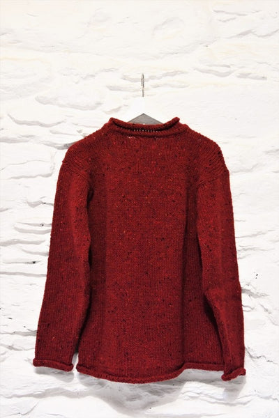 Roll neck jumper Speckled red Rossan Knitwear