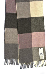 Rose and Grey Check Lambswool Scarf - McNutt of Donegal