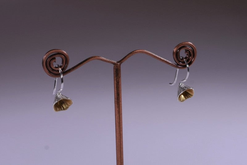 Shell Cone Small Drop Earrings - Sterling Silver & Gold - Martina Hamilton 