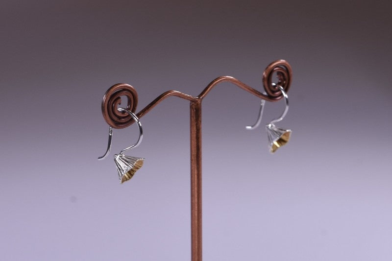 Shell Cone Small Drop Earrings - Sterling Silver & Gold - Martina Hamilton