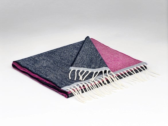 Products Stockholm Lambswool Scarf – Navy and Purple - McNutt of Donegal