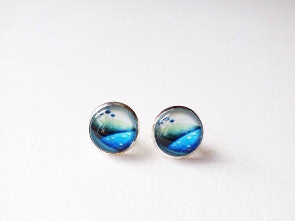 Stud Earrings – "The Blues" – Amélie Gagné - Pure Ireland