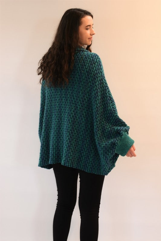Lambswool Sweater “The Blasket” - Jade - Aíne Knitwear - Pure Ireland