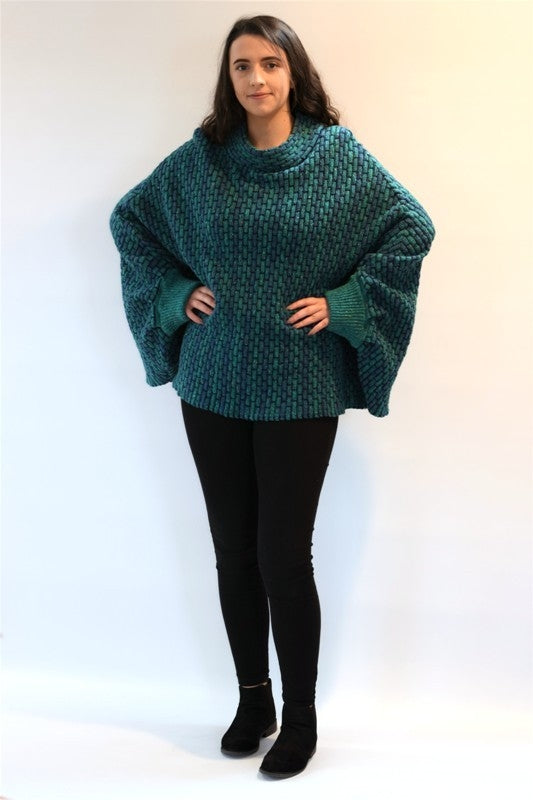 Lambswool Sweater “The Blasket” - Jade - Aíne Knitwear - Pure Ireland