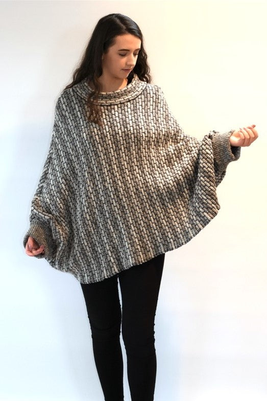 Lambswool Sweater “The Blasket” - Silver-  Aíne Knitwear