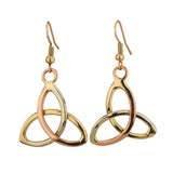 Trinity Knot Drop Earrings – Copper, Brass and Silver - NJO Designs 