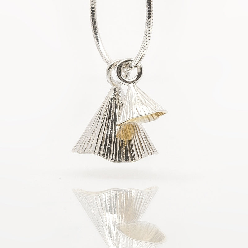 Two Piece Shell Cone Pendant - Sterling Silver & Gold - Martina Hamilton